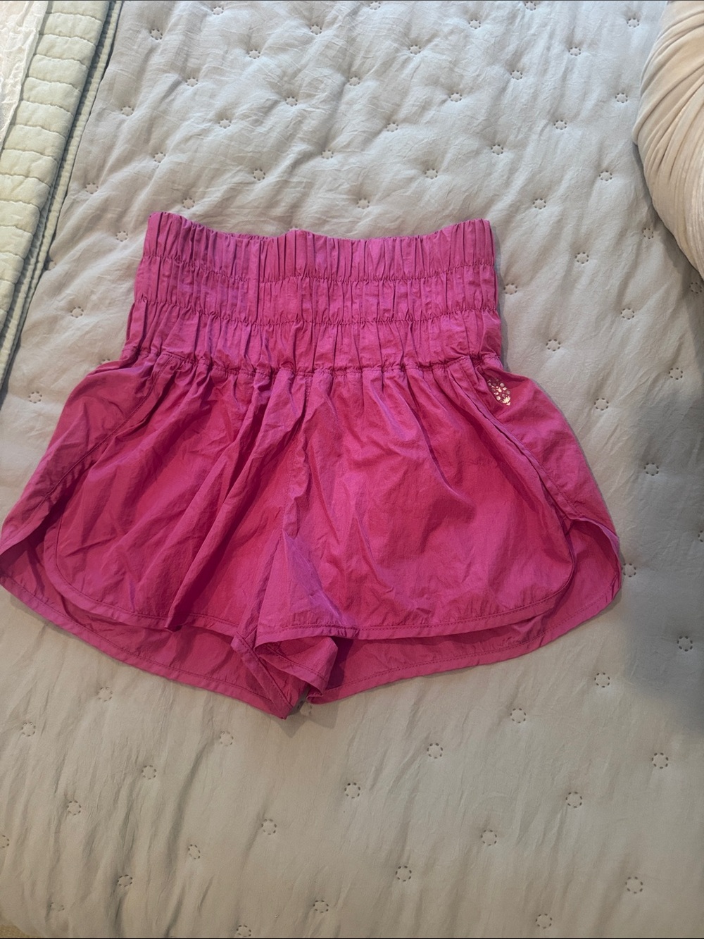 FP Movement by Free People Hot Pink Smocked Waist Athletic Shorts